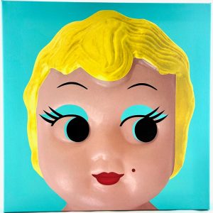 Warhol - Single Head - Blue & Yellow